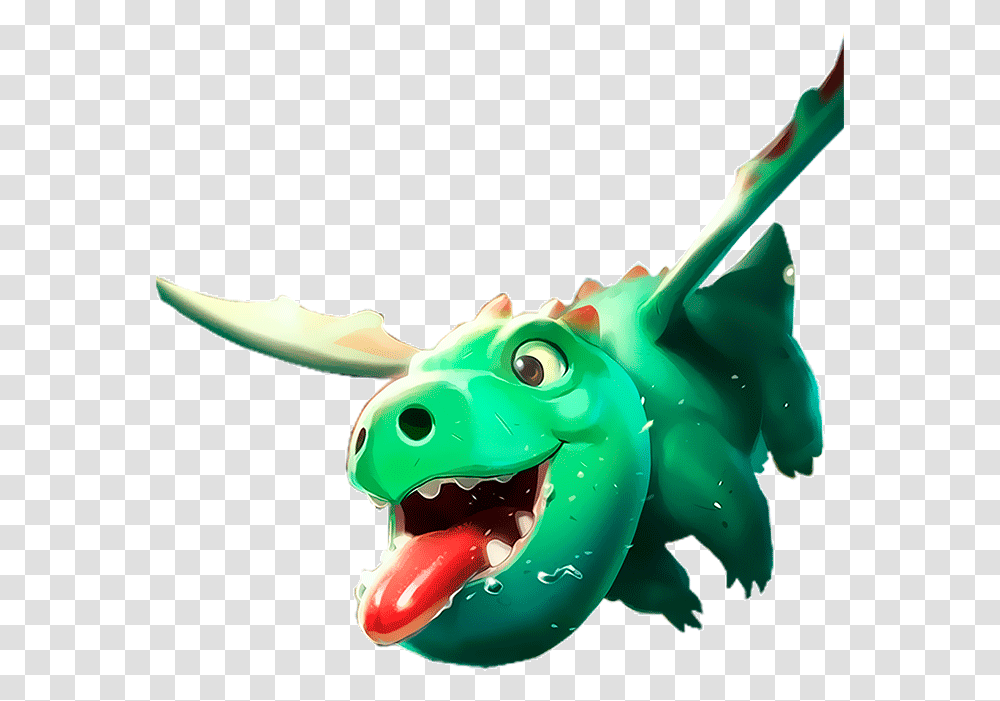 Download Baby Dragon Clash Royale Baby Dragon In Clash Of Clans, Toy, Green, Figurine Transparent Png