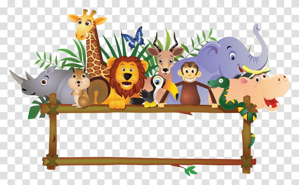 Download Baby Farm Animals Jungle Royalty Free Free Jungle Animal Border Clipart, Mammal, Deer, Wildlife, Crowd Transparent Png