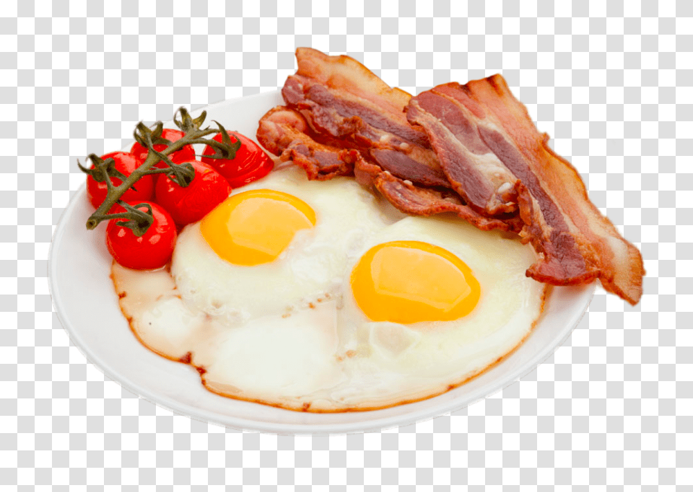 Download Bacon And Eggs Fried Eggs, Food, Meal, Dish, Pork Transparent Png