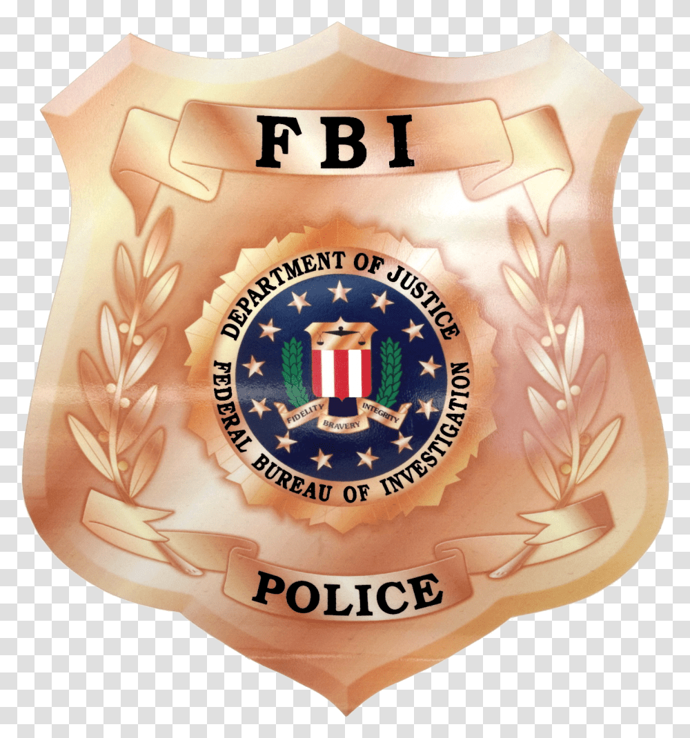 Download Badge Of An Fbi Police Officer Federal Bureau Of Investigation, Logo, Symbol, Trademark, Birthday Cake Transparent Png