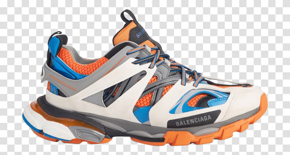 Download Balenciaga Track Trainer Balenciaga Track Orange Grey, Clothing, Apparel, Shoe, Footwear Transparent Png