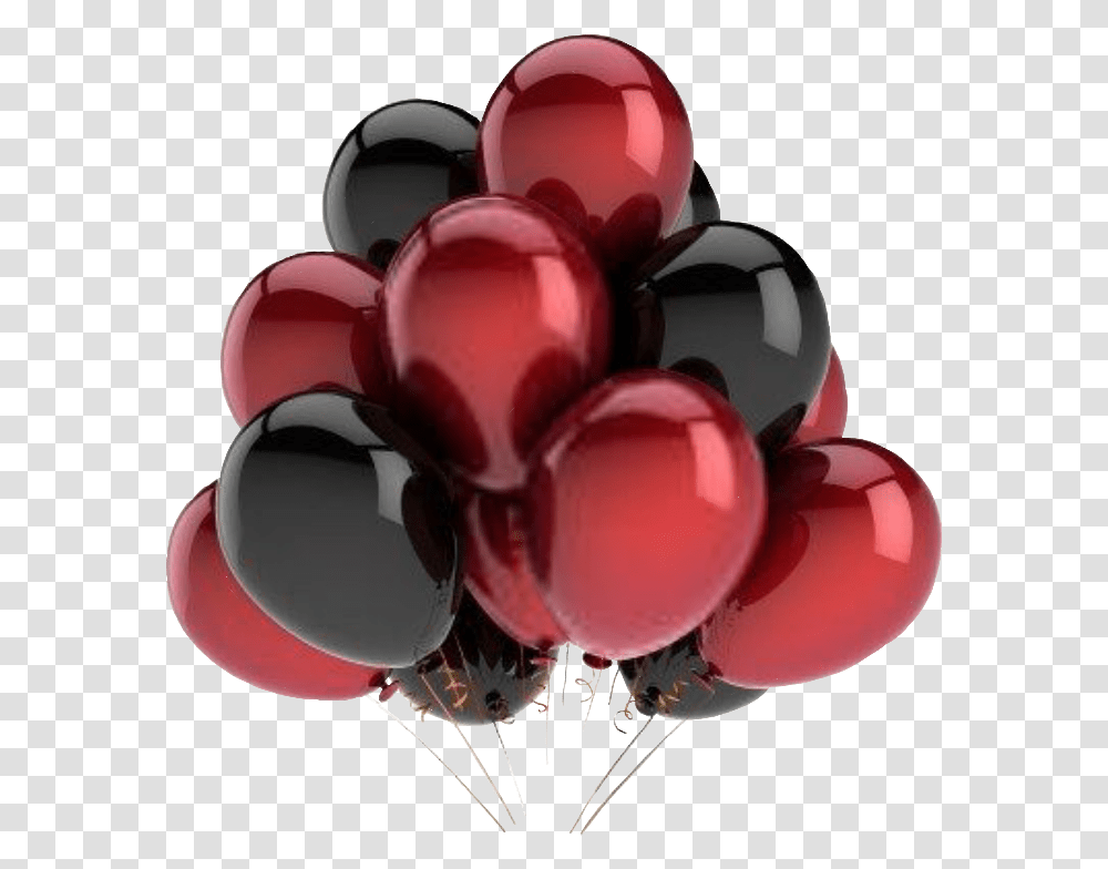 Download Balloons Red Black Redandblack Balloon Black Red, Plant, Helmet, Clothing, Apparel Transparent Png