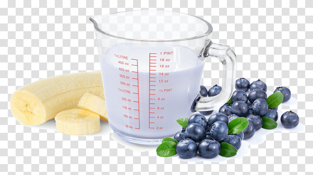 Download Banana And Blueberry Oatmeal Dietary Fiber, Cup, Plant, Measuring Cup, Plot Transparent Png
