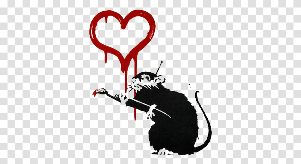 Download Banksy Sticker Art Messages Love Rat Banksy, Poster, Advertisement, Dragon Transparent Png