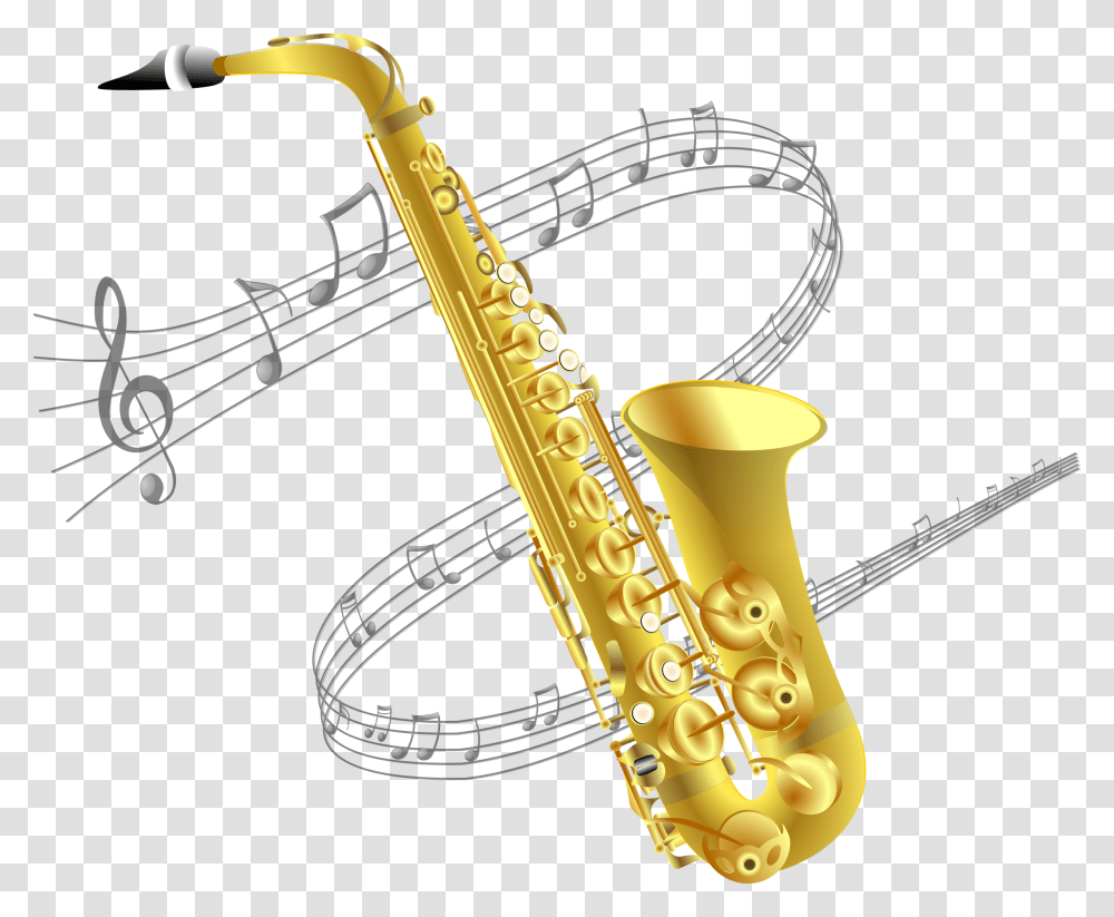 Download Baritone Saxophone Drawing Saxophone Clipart, Bow, Leisure Activities, Musical Instrument Transparent Png