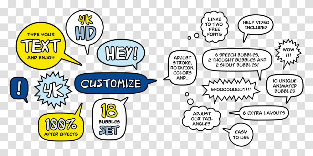 Download Basically Customizable Animated Speech Bubbles Language, Label, Text, Word, Sticker Transparent Png
