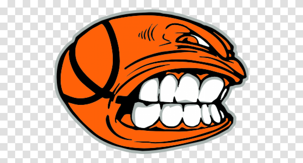 Download Basketball Clipart Basketball With A Face, Teeth, Mouth, Hand, Food Transparent Png