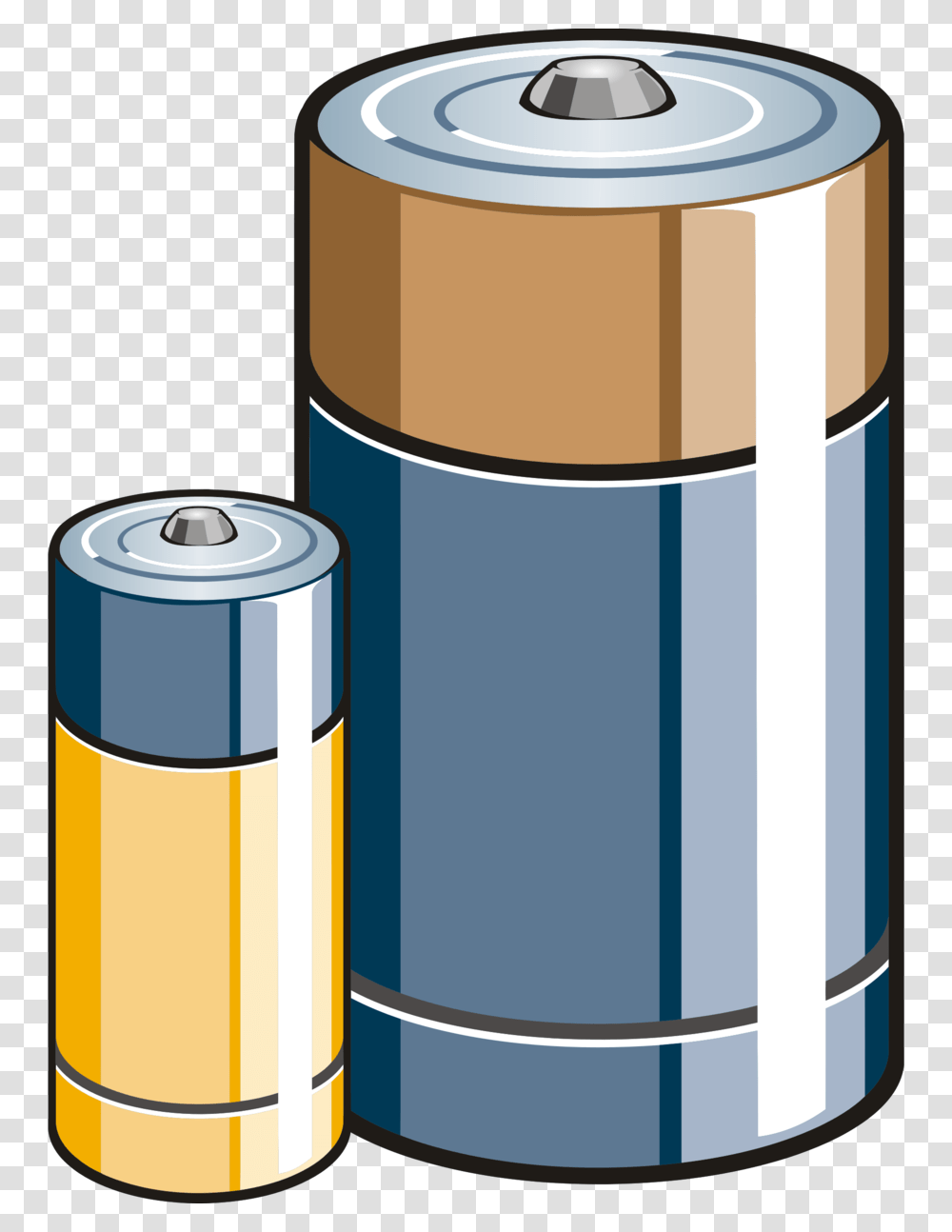 Download Batteries Clipart Ac Adapter Electric Battery Clip Art, Cylinder, Tin, Can, Barrel Transparent Png