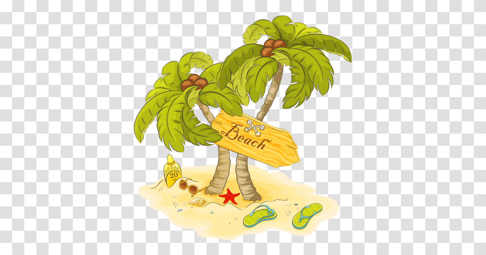 Download Beach Drawing Tree Clipart Scrapbook Beach Palm Tree Clip Art, Person, Plant, People, Doodle Transparent Png