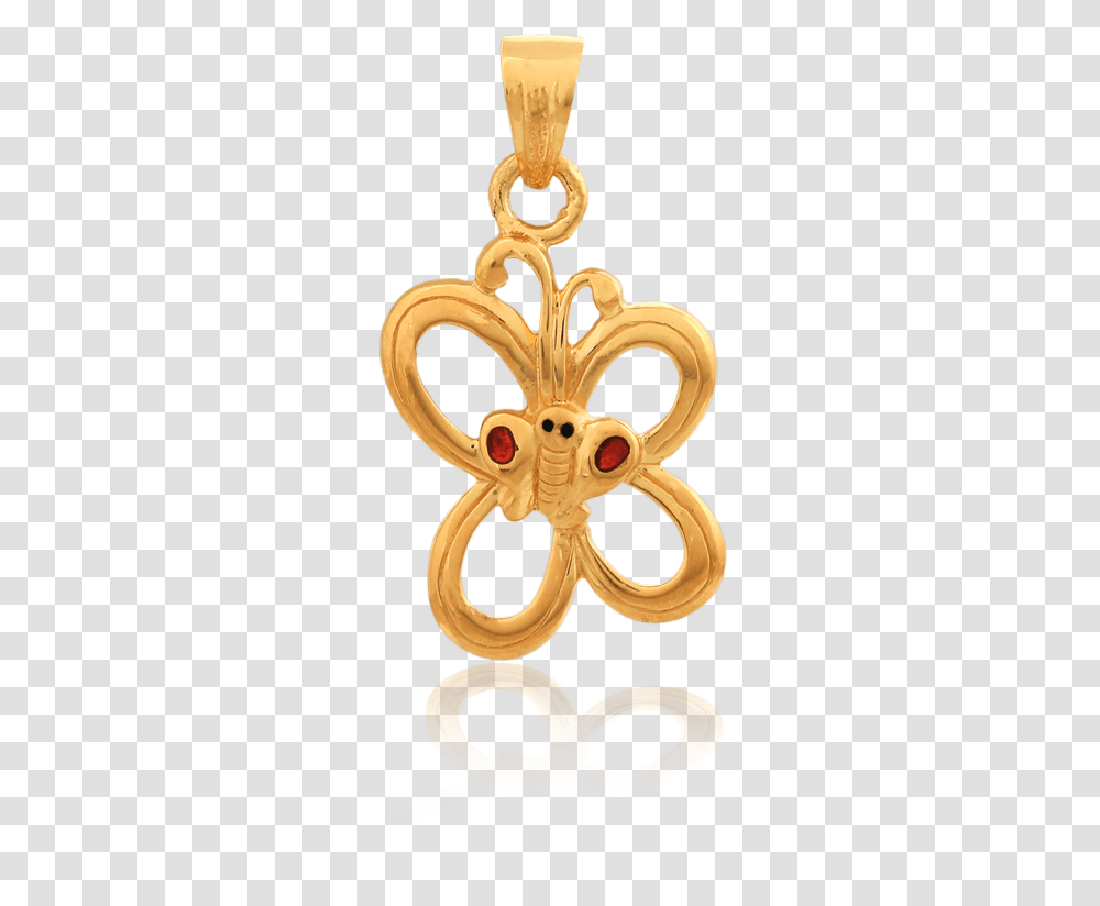 Download Beautiful Gold Butterfly Pendant Pendant Hd Solid, Cross, Symbol, Rattle Transparent Png