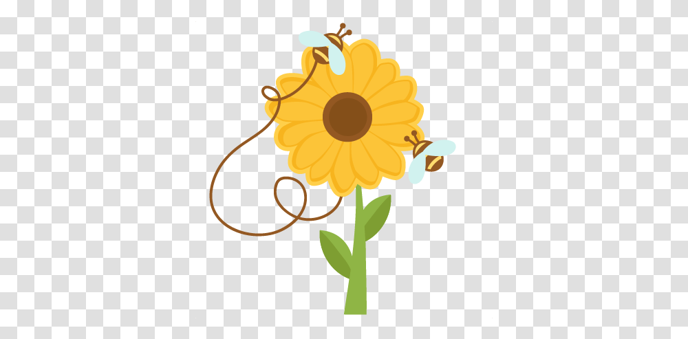 Download Bees Cute Sunflower Clipart, Plant, Blossom, Daisy, Daisies Transparent Png