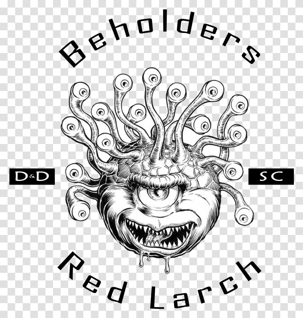 Download Beholders Social Club Beholder Black And White, Doodle, Drawing, Art, Emblem Transparent Png