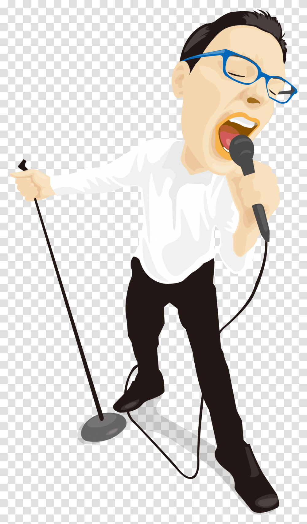 Download Beichuan Qiang Autonomous County Microphone Singing Cartoon Singer, Person, Stick, Portrait, Face Transparent Png