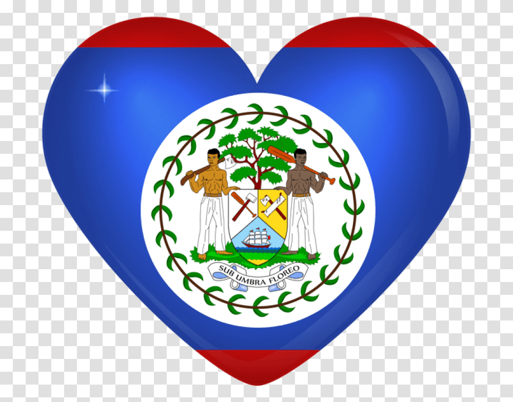Download Belize Large Heart Flag Clipart Photo, Balloon, Person, Human, Logo Transparent Png