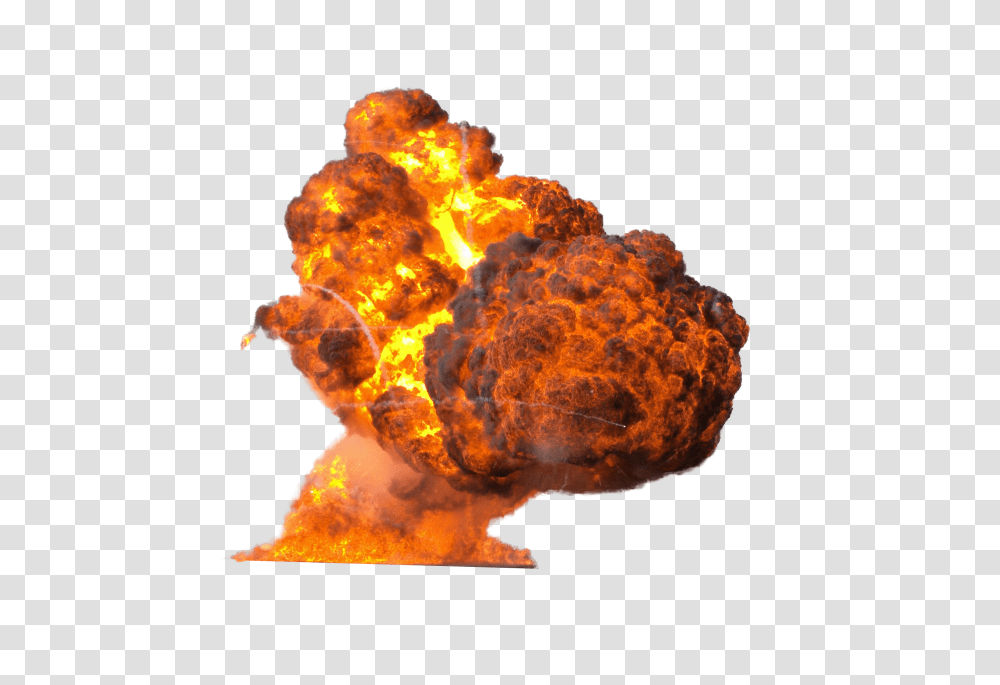 Download Big Explosion With Fire And Smoke Image Background Explosion, Nature, Outdoors, Mountain, Mineral Transparent Png