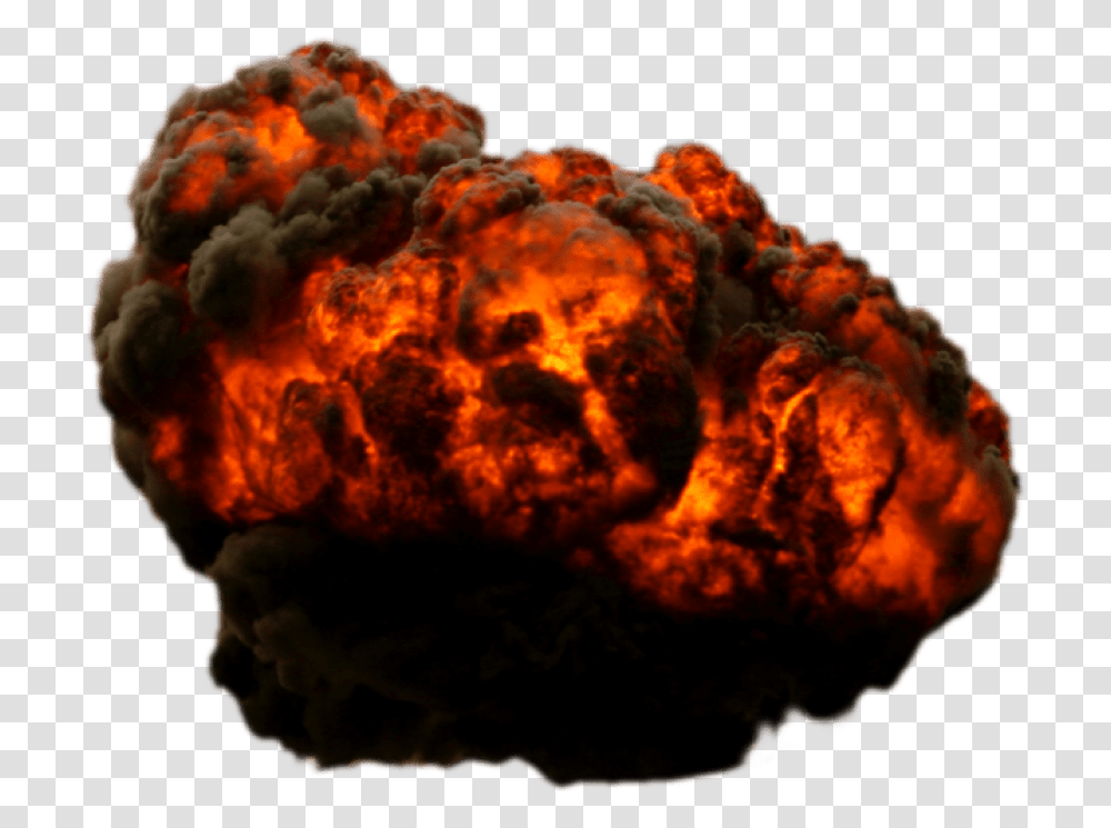 Download Big Explosion With Fire And Smoke Image For Free Para Photoshop Explosiones, Nature, Outdoors, Mountain, Eruption Transparent Png