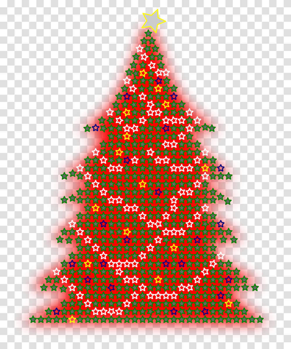 Download Big Image Red Christmas Tree Image With Weihnachtsbaum Clipart, Ornament, Pattern, Light, Fractal Transparent Png