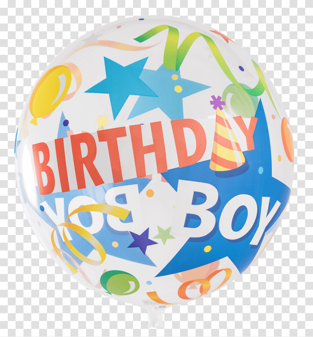 Download Birthday Boy Party Hat Bubble Balloon Birthday Balloon, Logo, Symbol, Paper, Text Transparent Png