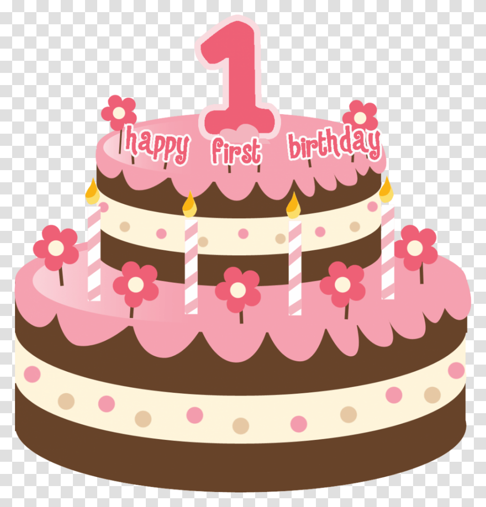Download Birthday Cake Clipart For Designing Projects 1st Birthday Cake, Dessert, Food Transparent Png