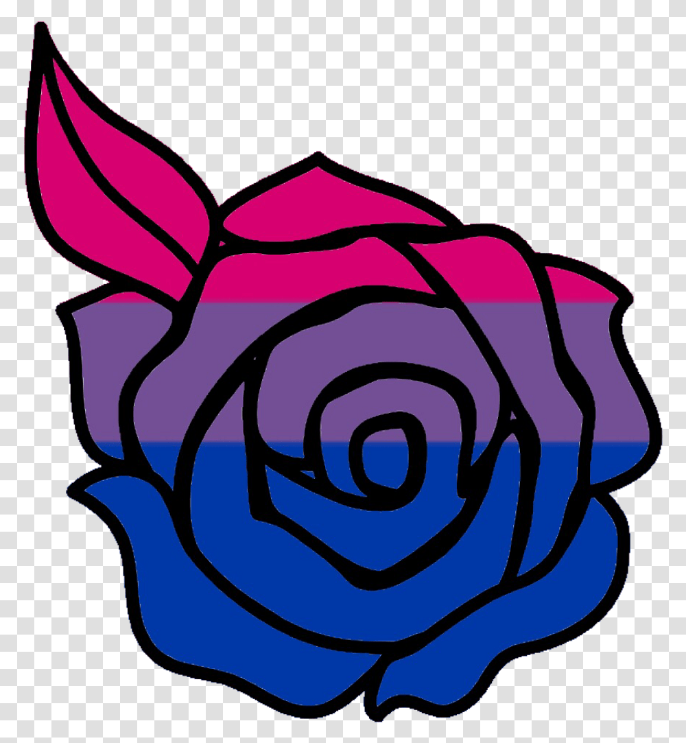 Download Bisexual Bi Pride Rose Lgbt Queer Cartoon Rose Clipart, Flower, Plant, Blossom, Painting Transparent Png