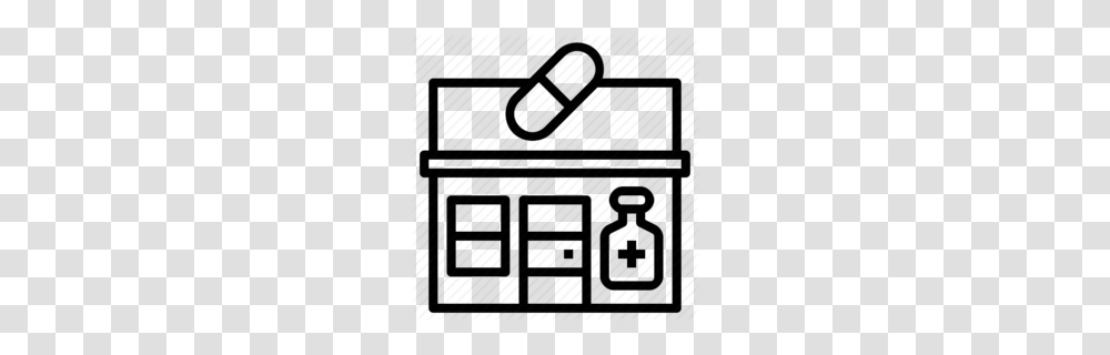 Download Black And White Dispensary Clipart Medinet Pharma, Treasure, Wood, Building Transparent Png
