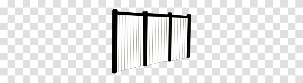 Download Black And White Fence Clipart Fence Pickets Clip Art, Gate, Door, Silhouette, Grille Transparent Png