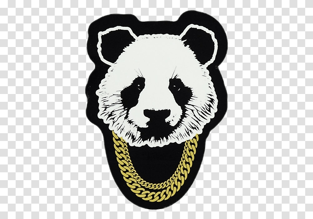 Download Black And White Poo Panda Rap Music Gold Imagenes De Trap, Label, Mammal, Animal, Bird Transparent Png