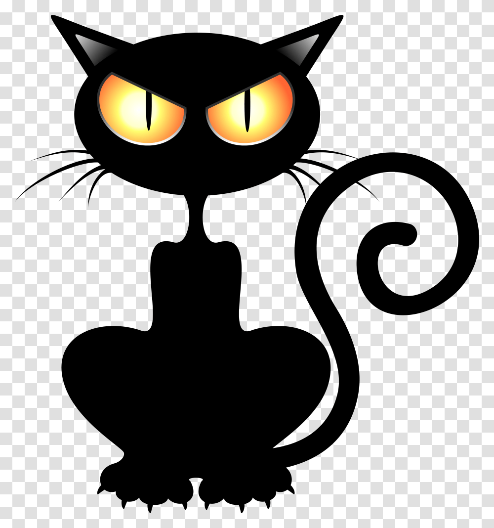 Download Black Cat Vector Image Halloween Black Cat Cartoon, Lamp, Lighting, Face, Symbol Transparent Png