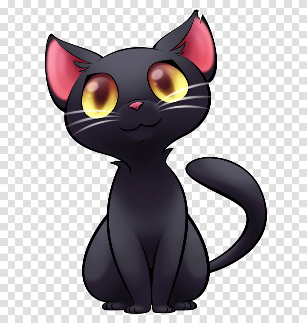 Download Black Cats And Halloween Kamran Hooman Cute Cartoon Black Cat, Animal, Mammal, Pet, Snout Transparent Png