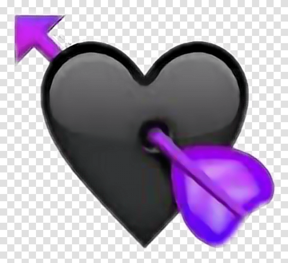 Download Black Heart Emoji Image With No Heart Emoji, Purple, Pillow Transparent Png