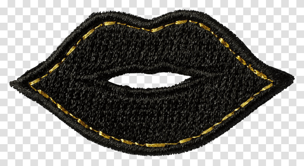 Download Black & Gold Lips Sticker Patch Lipstick Full Lips Black And Gold, Label, Text, Land, Outdoors Transparent Png
