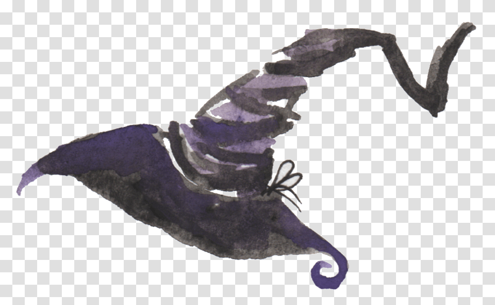 Download Black Watercolor Hand Painted Wizard Sketch, Jewelry, Accessories, Accessory, Ornament Transparent Png
