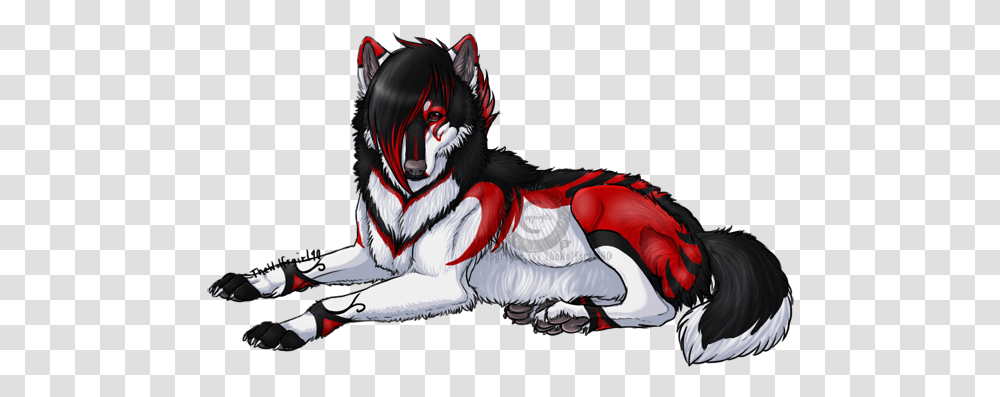 Download Black Wolf Furries Black And Red Wolf, Animal, Mammal, Person, Art Transparent Png