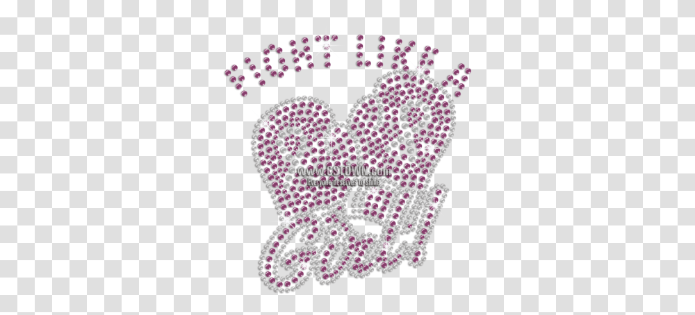 Download Bling Fight Like A Girl Iron Heart, Text, Purple, Rug, Pattern Transparent Png