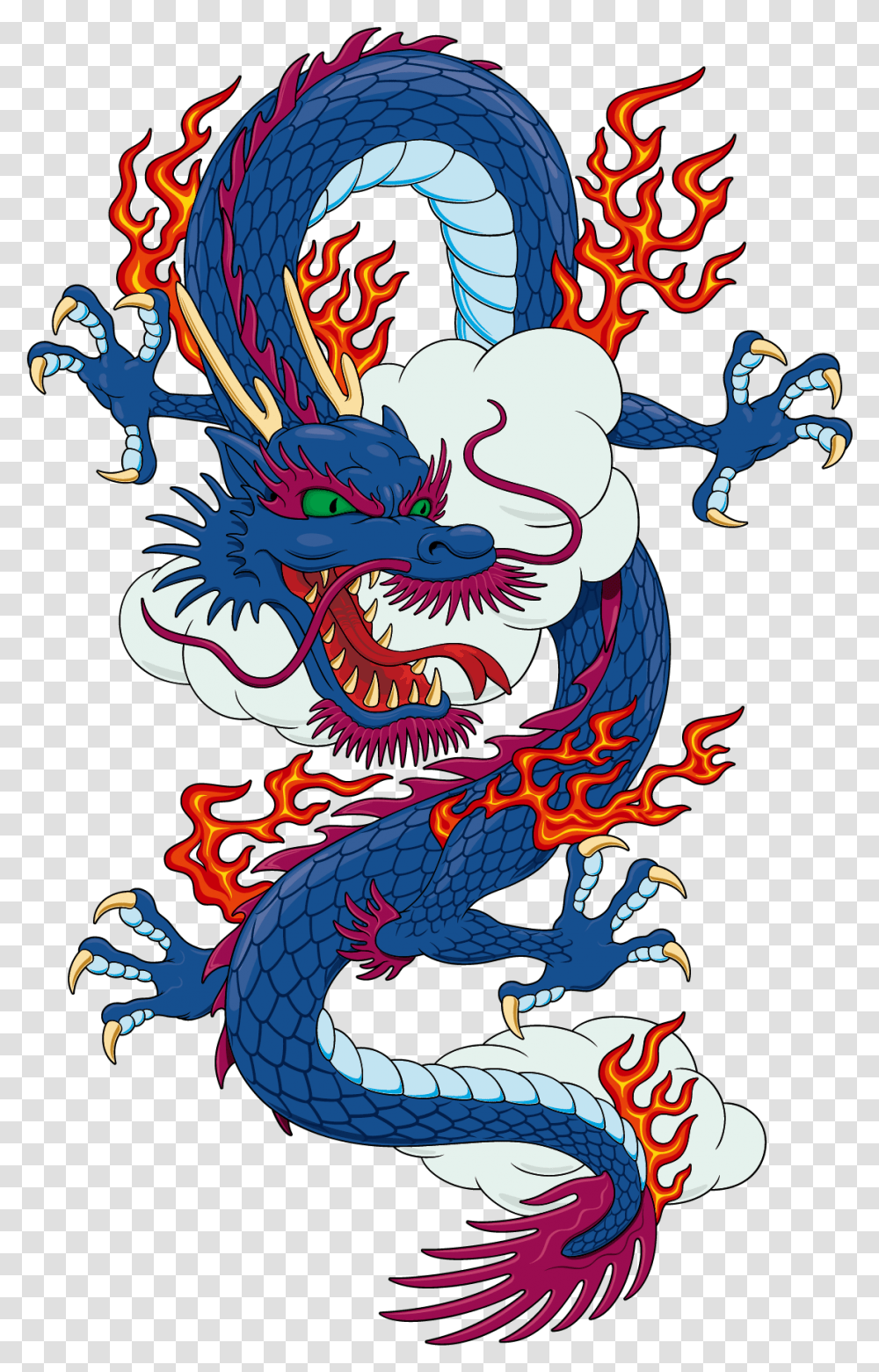 Download Blue Chinese Material Japanese Dragon T Shirt Dragon, Art, Poster, Advertisement, Drawing Transparent Png