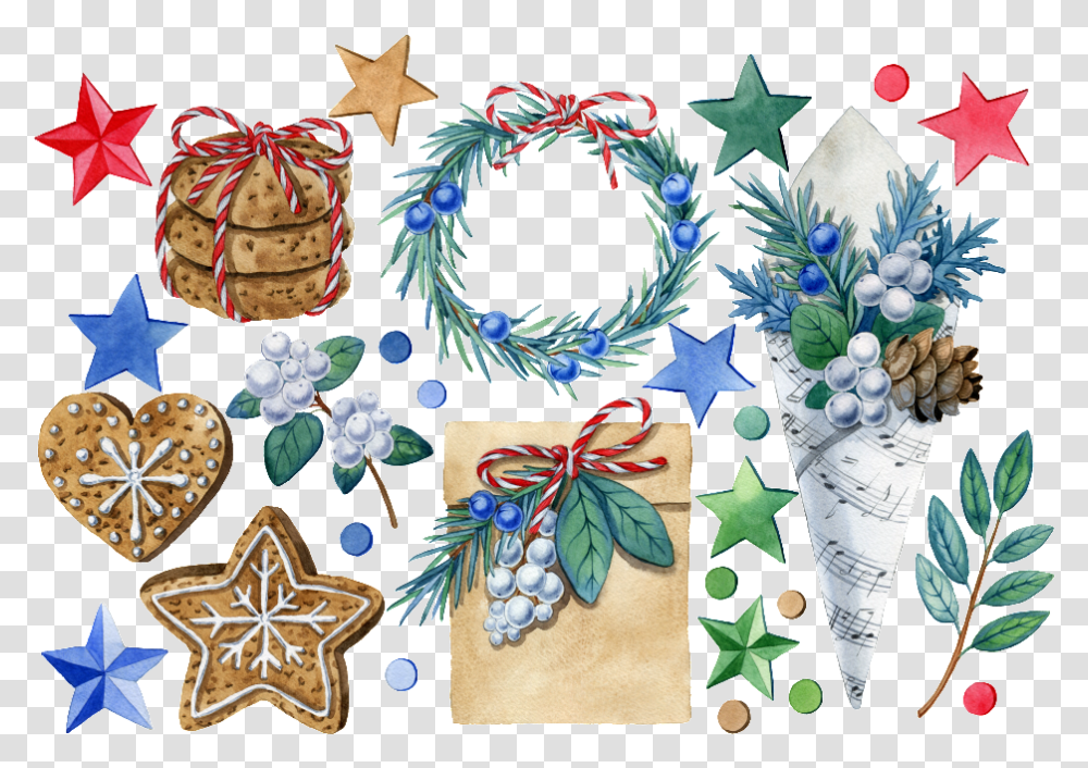 Download Blue Christmas Decorations Clip Art, Graphics, Rug, Floral Design, Pattern Transparent Png