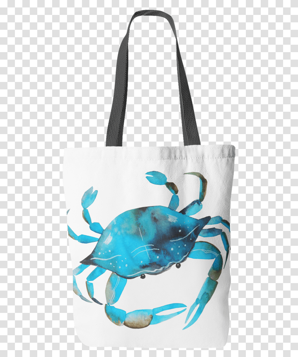 Download Blue Crab Watercolor Tote Bag Blue Crab Throw Tote Bag, Handbag, Accessories, Accessory, Dog Transparent Png