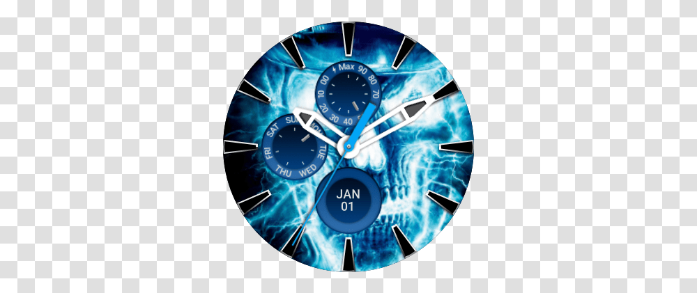 Download Blue Fire Skull Preview Full Size Image Pngkit Measuring Instrument, Analog Clock, Wristwatch, Wall Clock, Disk Transparent Png