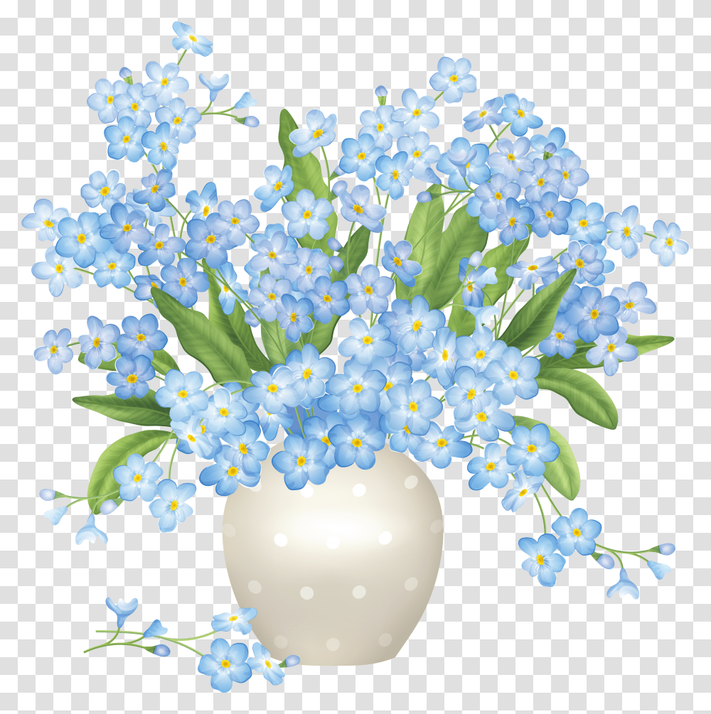 Download Blue Flower Clipart Flower Vase Vase Of Flowers Clipart Transparent Png