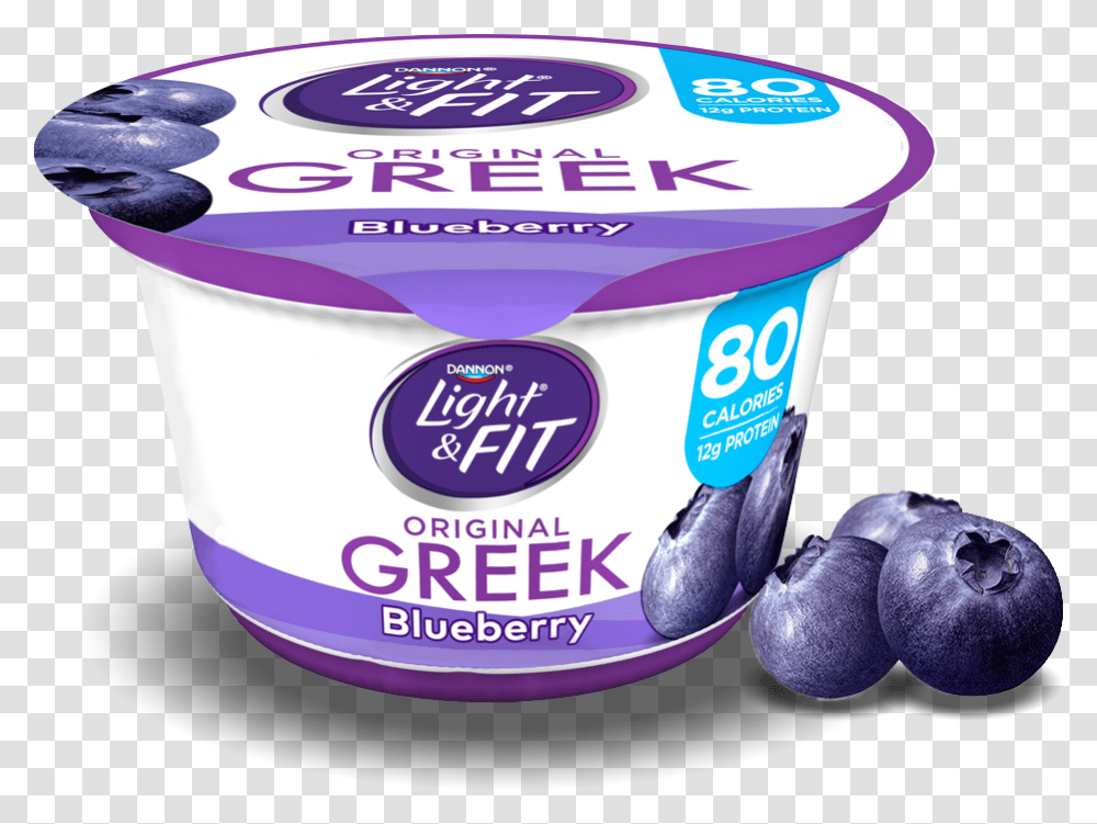 Download Blueberry Greek Yogurt Dannon Light And Fit Greek Yogurt Chocolate Raspberry, Dessert, Food, Tape, Plant Transparent Png