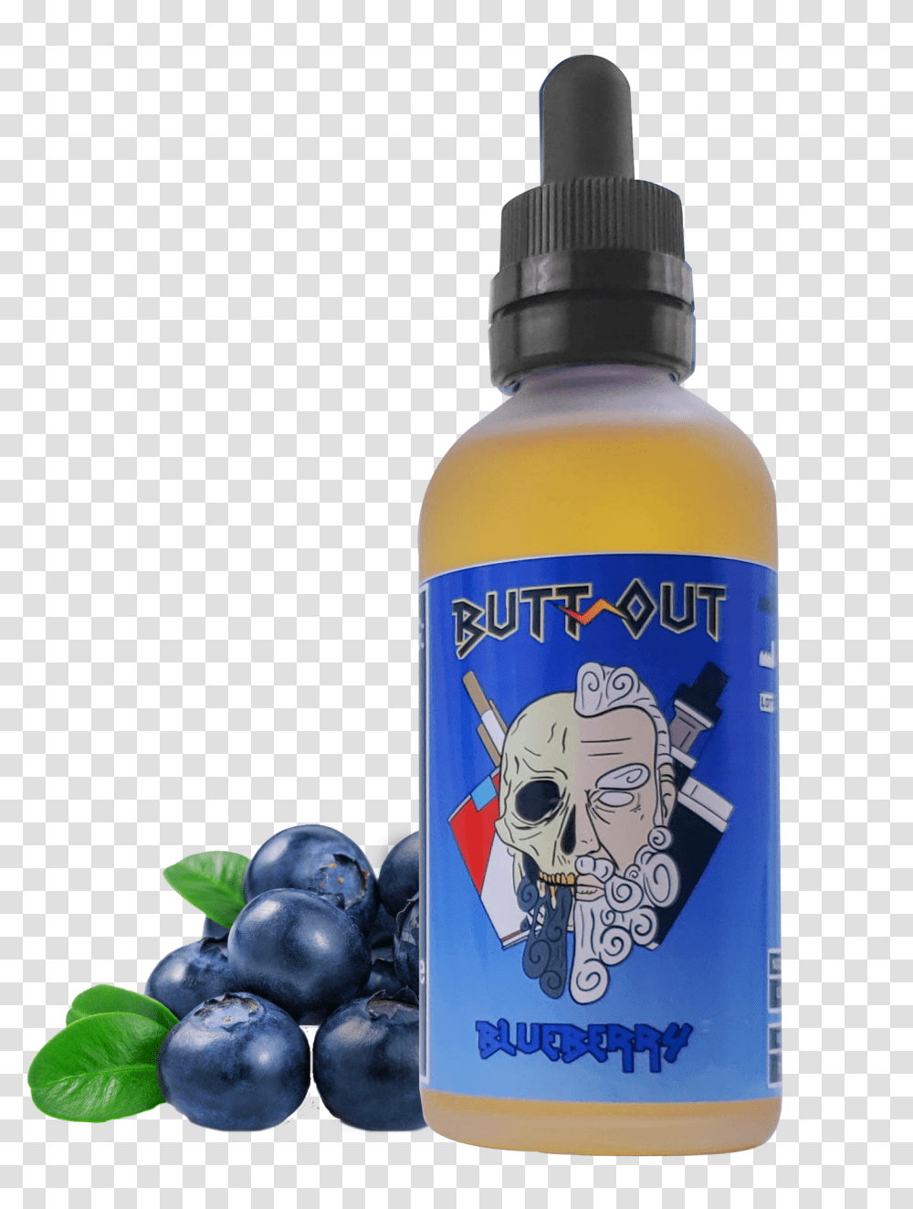 Download Blueberry Vape Juice Electronic Cigarette Full Blueberry, Bottle, Beer, Alcohol, Beverage Transparent Png