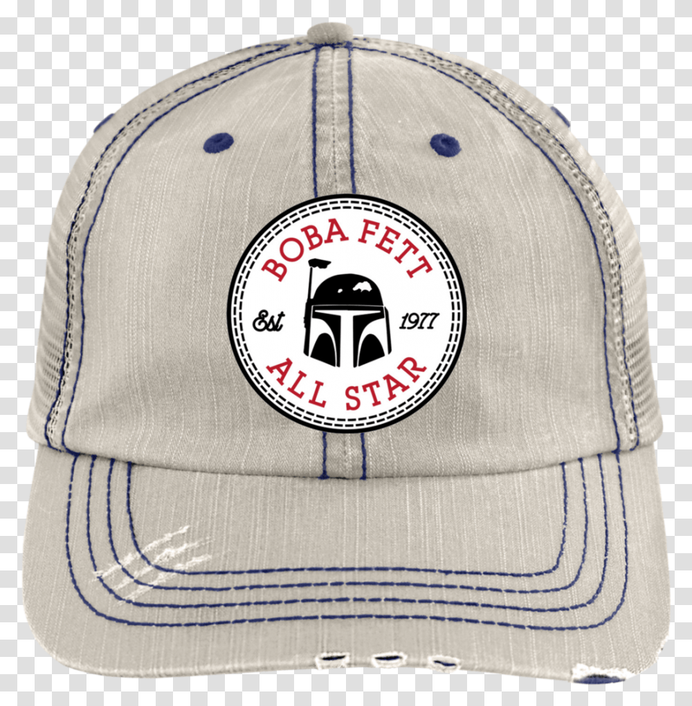 Download Boba Fett Star Wars All Trucker Hat, Clothing, Apparel, Baseball Cap, Khaki Transparent Png