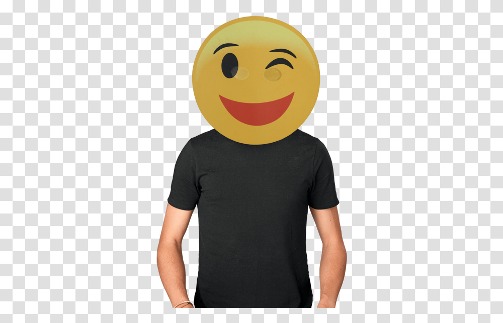 Download Bobble Hedz Winking Emoji Mask Kim Jong Un Halloween Head Mask, Clothing, Apparel, Face, Person Transparent Png