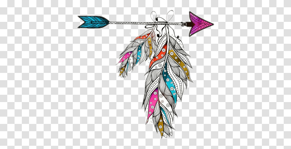 Download Boho Arrows Feather Flecha Flecha Con Pluma, Pattern, Floral Design, Graphics, Art Transparent Png