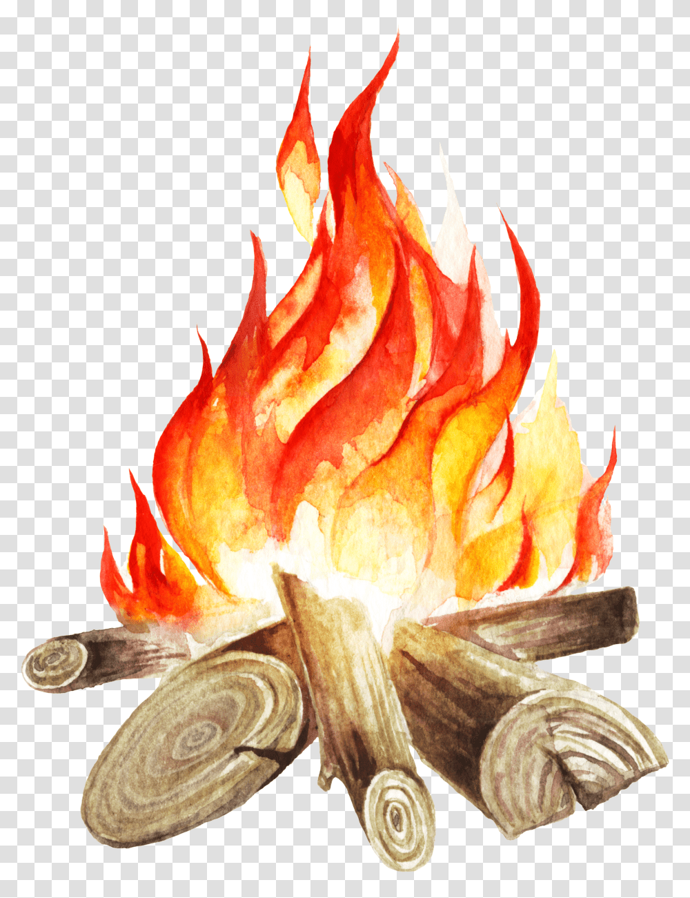 Download Bonfire Clipart Round Flame Watercolor Painting Portable Network Graphics Transparent Png