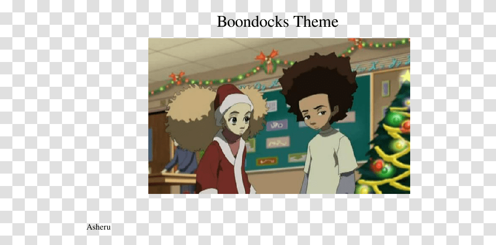 Download Boondocks Theme Sheet Music 1 Fictional Character, Person, Hair, People, Face Transparent Png