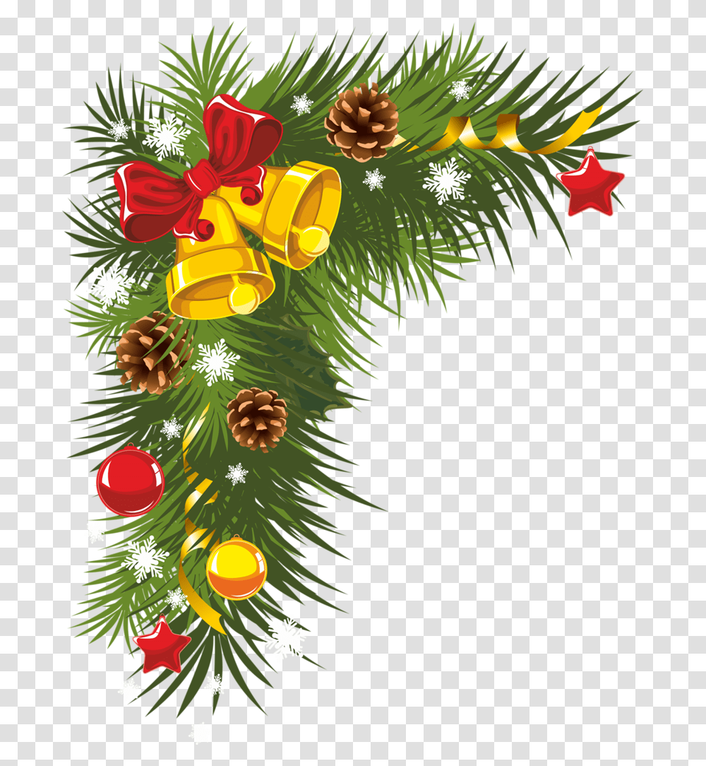 Download Bordurestubes Coinscorners Christmas Boarders Christmas Corner Border, Tree, Plant, Vegetation, Graphics Transparent Png