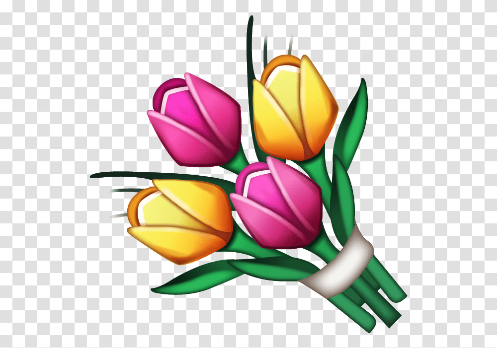Download Bouquet Emoji Image In Island Flower Emoji, Plant, Blossom, Tulip, Art Transparent Png