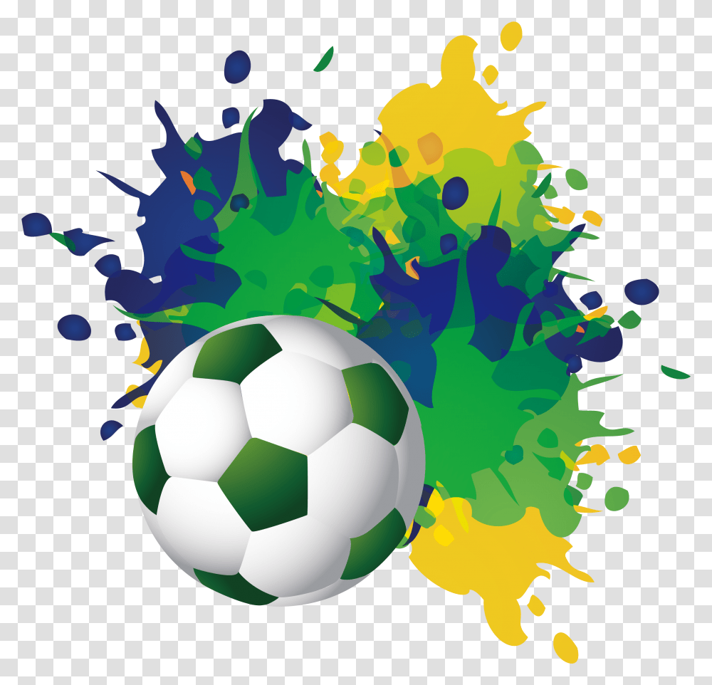 Download Brazil Football Jersey Pitch Cool Soccer Ball With White Background, Team Sport, Sports, Graphics, Art Transparent Png