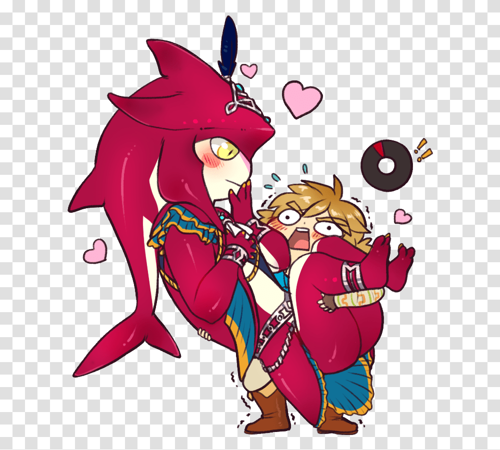 Download Breath Of The Wild Prince Sidon X Link Image Sidon Link, Graphics, Art, Book, Comics Transparent Png